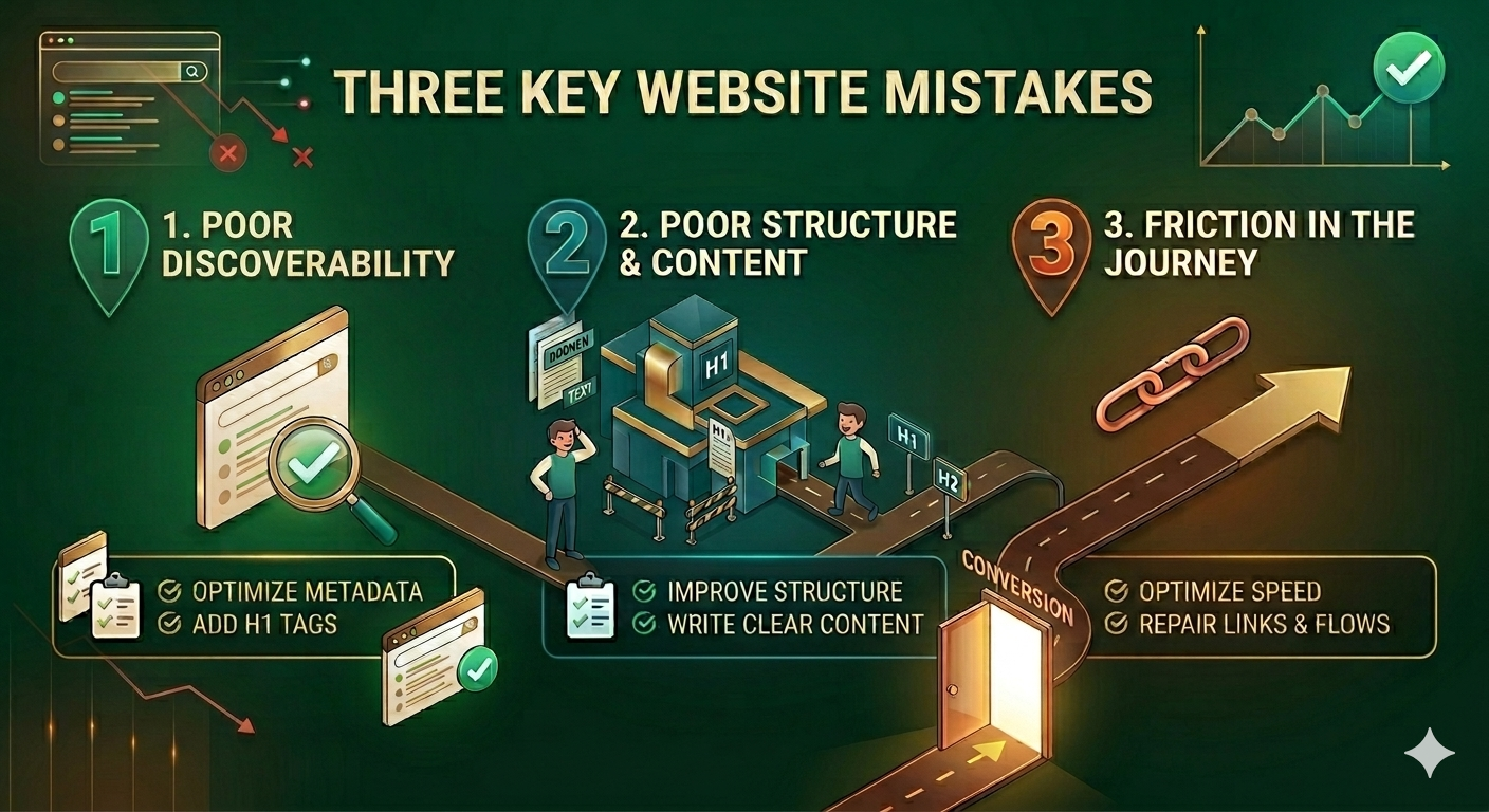 WHAT ARE THE 3 WEBSITE MISTAKES THAT MAKE YOU LOSE CUSTOMERS? Thumbnail